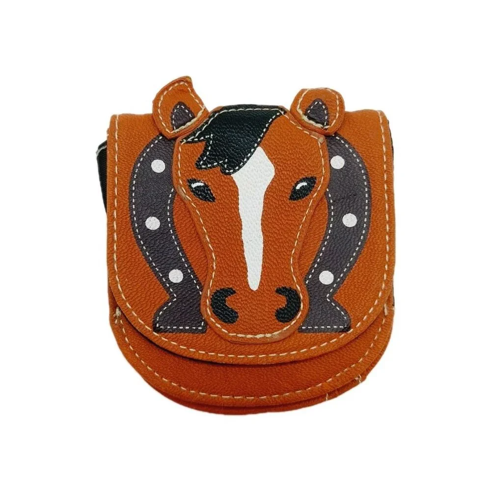 Claire's Pocket Wallet Horse Small Mini Brown Horse Shoe - Picture 2 of 10